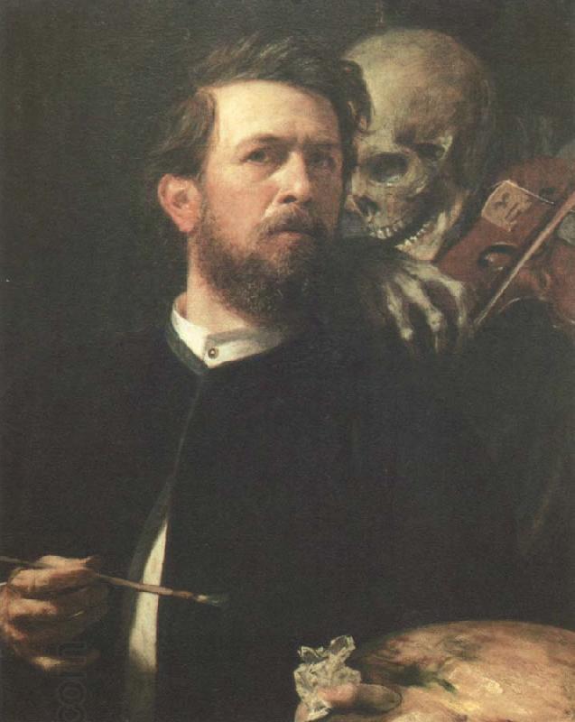 Arnold Bocklin self portrait with death playing the fiddle China oil painting art